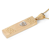 14K Gold Two-Toned Mezuzah Pendant Necklace