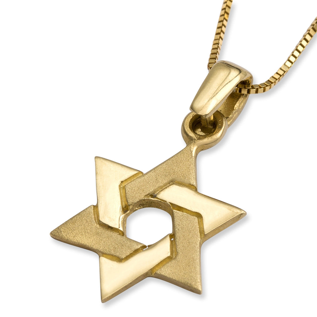 Deluxe 14K Gold Star of David Pendant Necklace, Jewish Jewelry