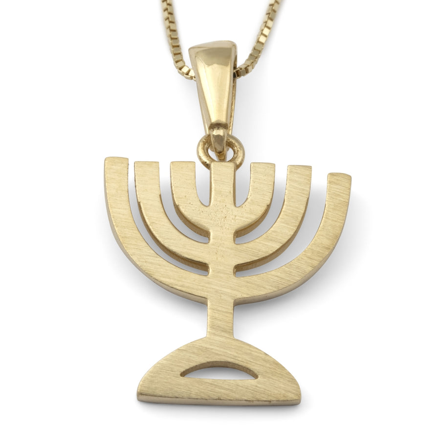 Gold menorah shop pendant