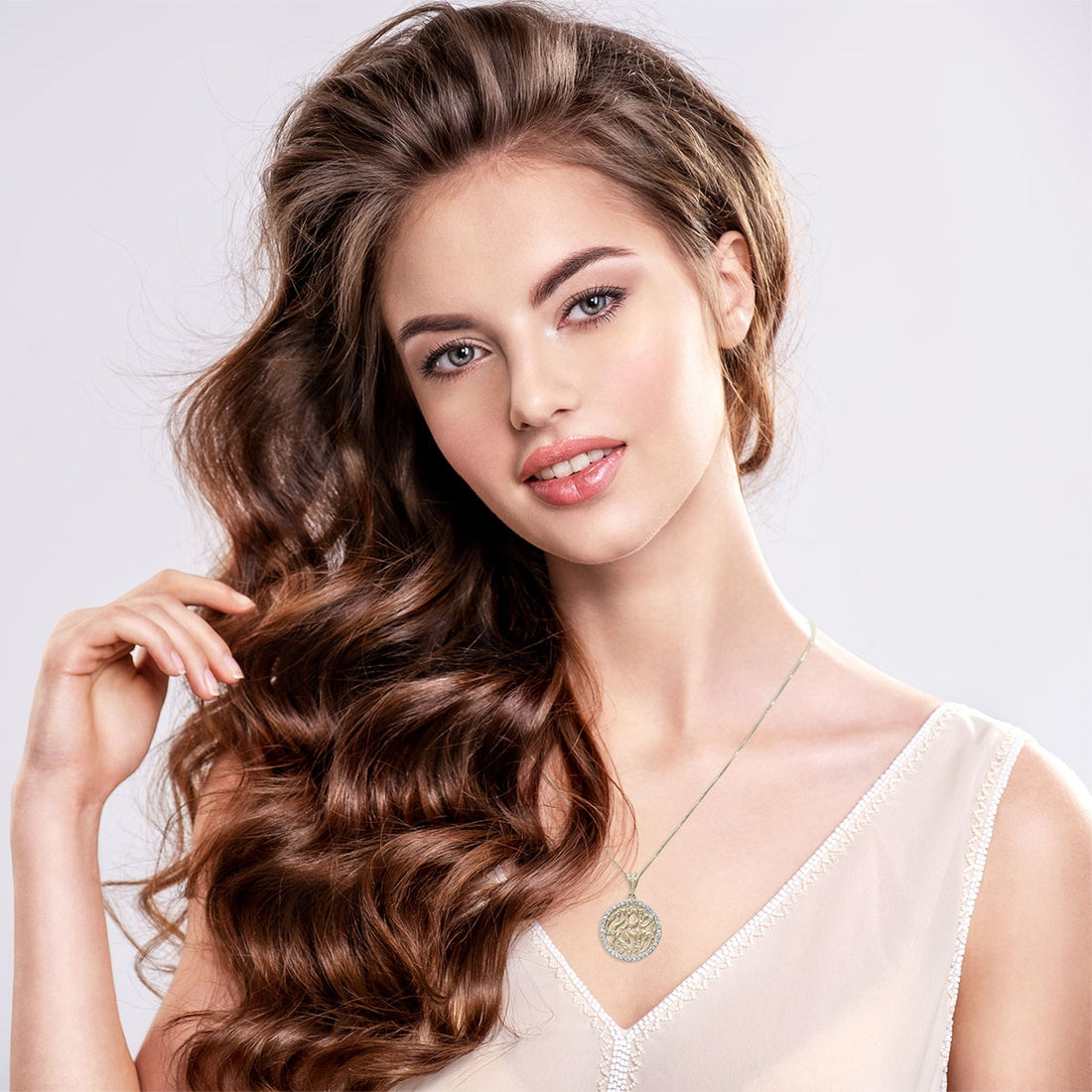 Exquisite Diamond-Accented 14K Yellow Gold Shema Yisrael Pendant Necklace