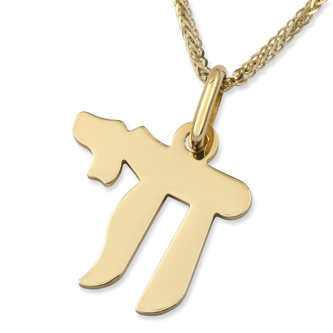 Large 14K Gold Chai Pendant Necklace (Choice of Colors)