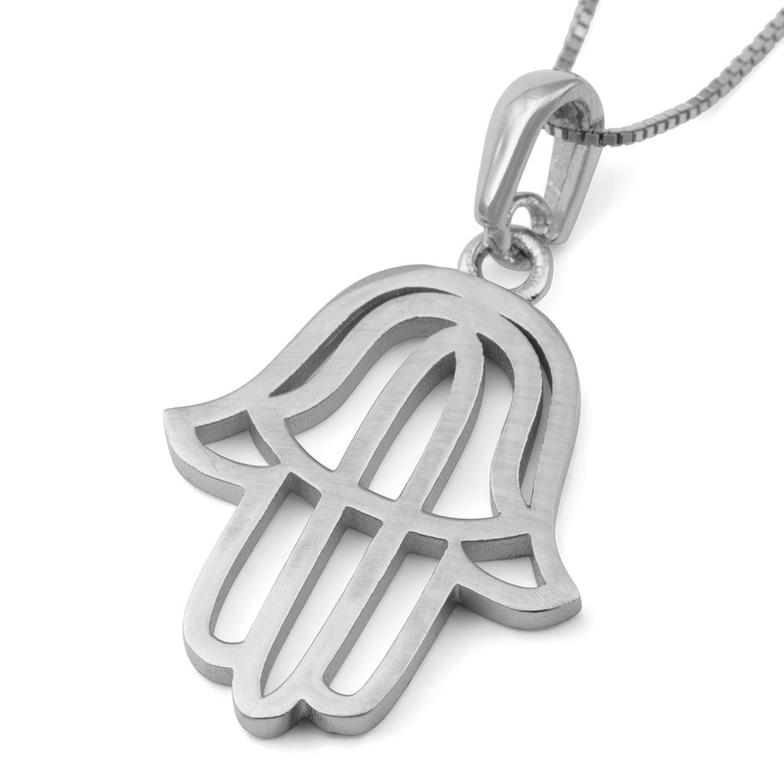 Stylish 14K Gold Hamsa Pendant Necklace (Choice of Color)