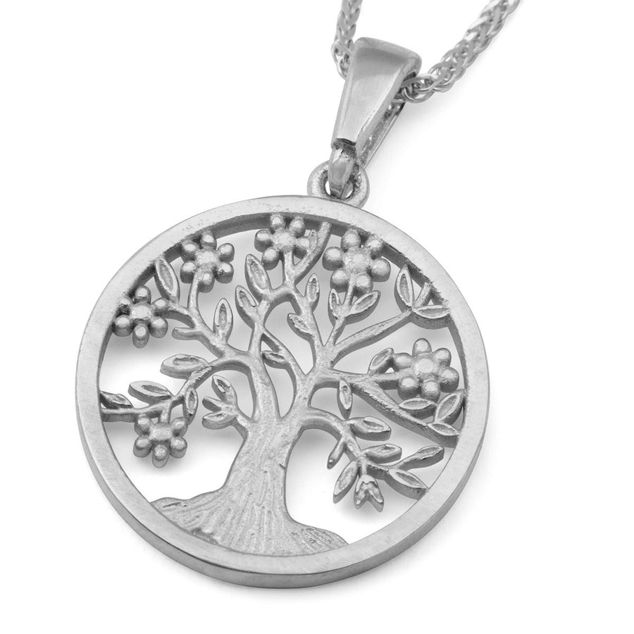 14K Gold Round Tree of Life Pendant Necklace