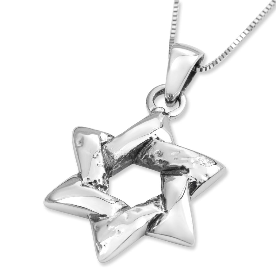 Sterling Silver Interlocking Star of David Pendant Necklace