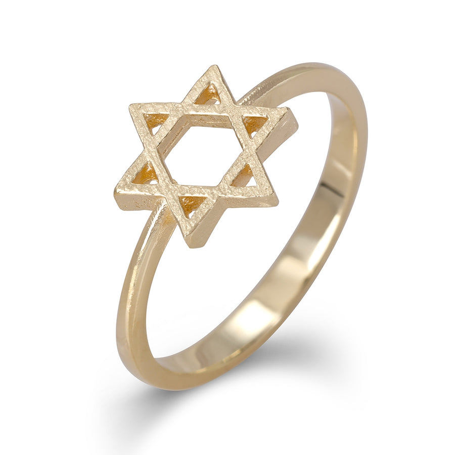 14K Yellow Gold Star of David Ring